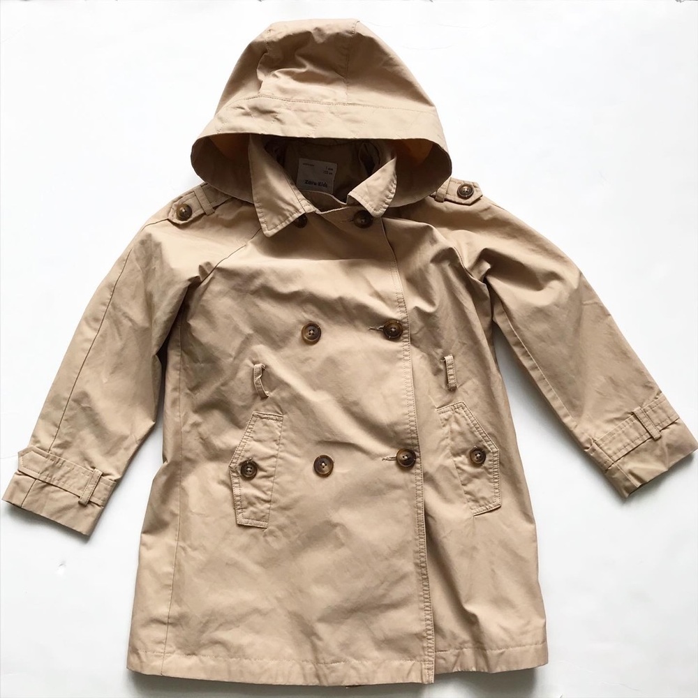Zara hooded trench jacket  EUC - missing belt 7Y